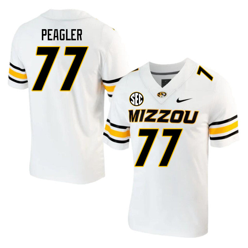 Men #77 Curtis Peagler Missouri Tigers College 2023 Football Stitched Jerseys Sale-White